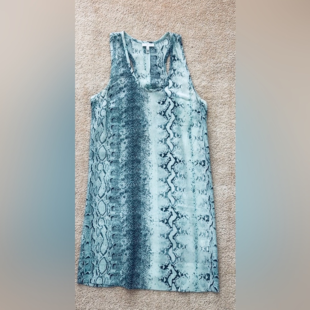 Joie silk snake skin pattern dress in a Tiffany blue color